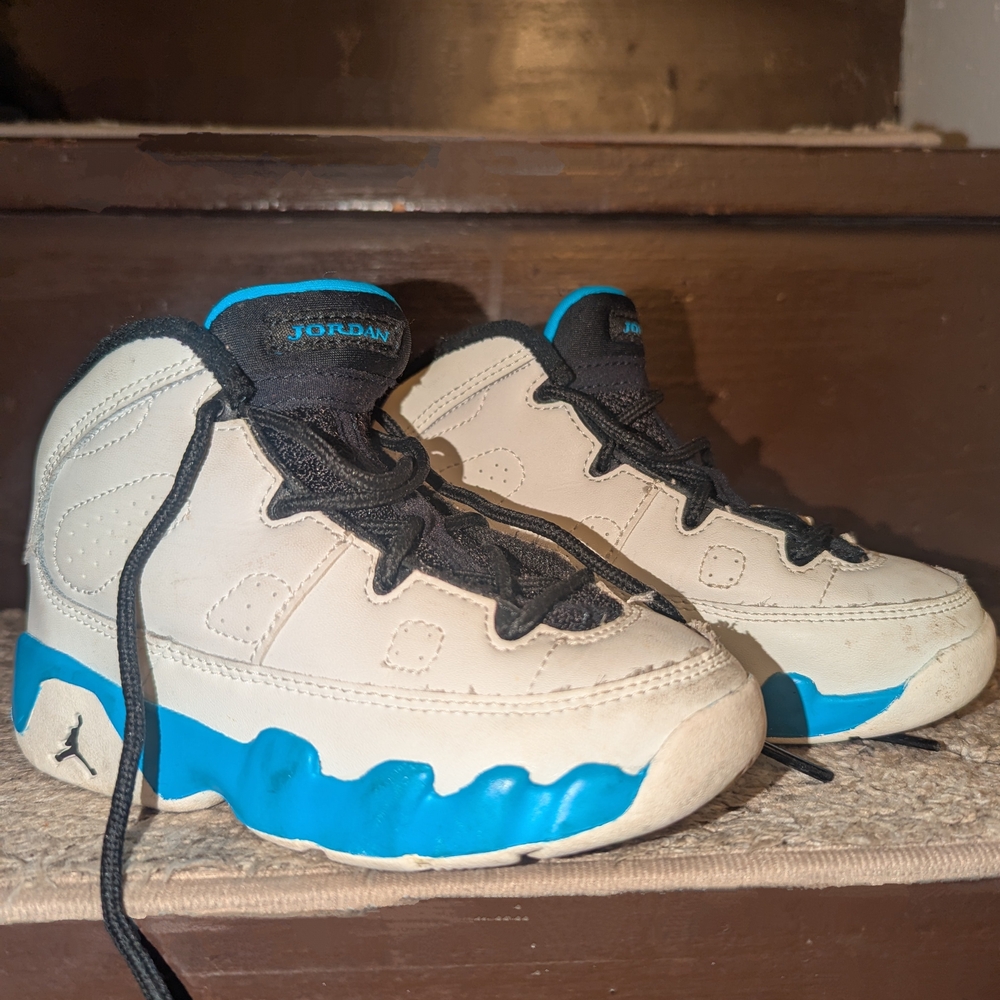Jordan Black and Blue High-Top Sneakers